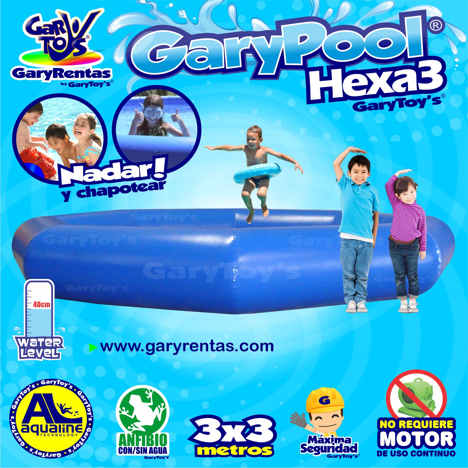 GARYPOOL Hexa 3 – Renta de brincolines | Brincolines en Renta | GaryRentas