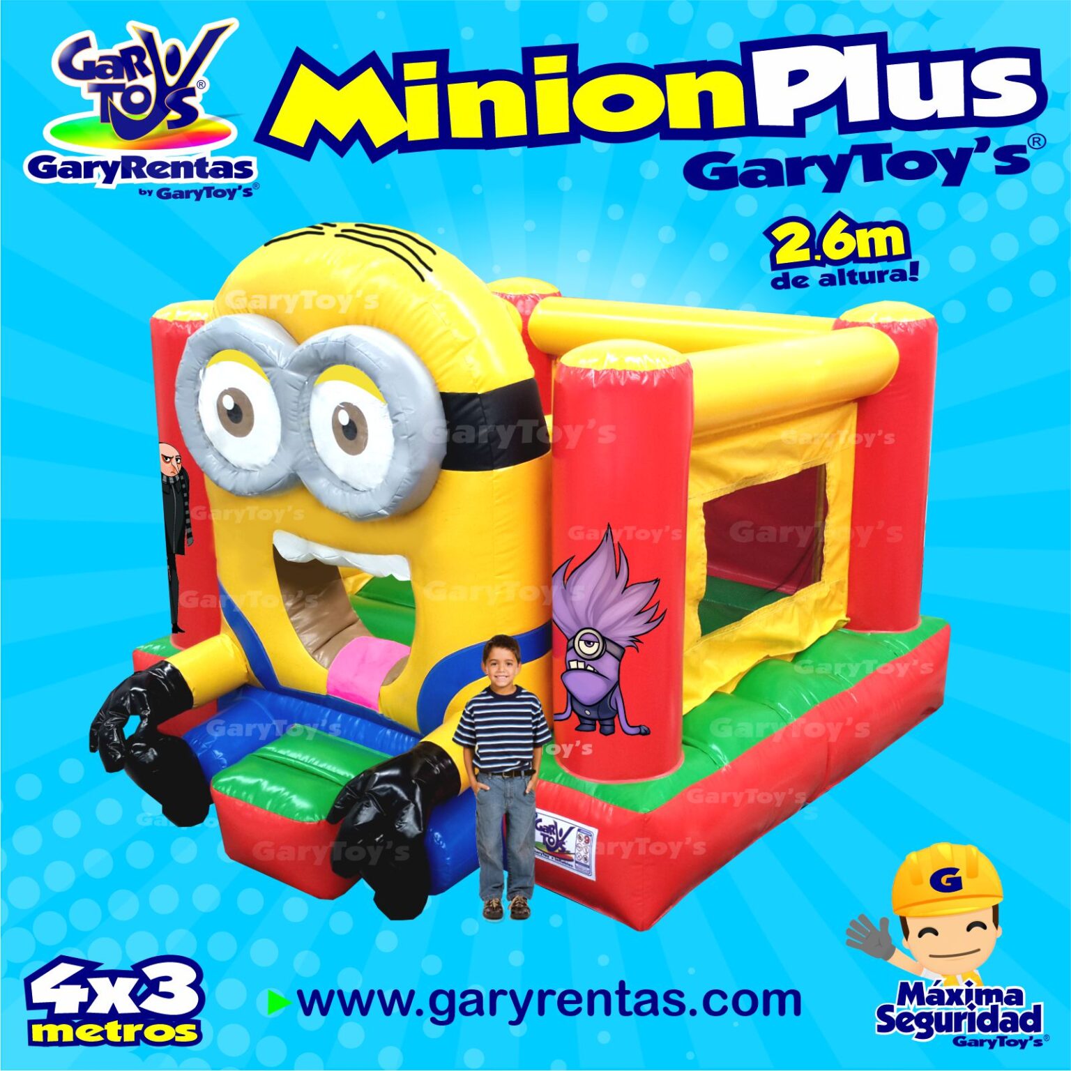 MINION PLUS Renta de brincolines Brincolines en Renta GaryRentas